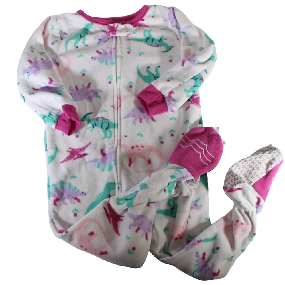 CARTERS Fleece Sleeper Footies Dinosaur Claw Feet Gripped Size 18 Months 18M